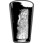 Vektorgrafikk utklipp av kaldt pint av øl i svart-hvitt